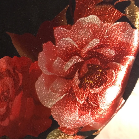 Floral mini faux suede foil accent backpack - Picture 6 of 7